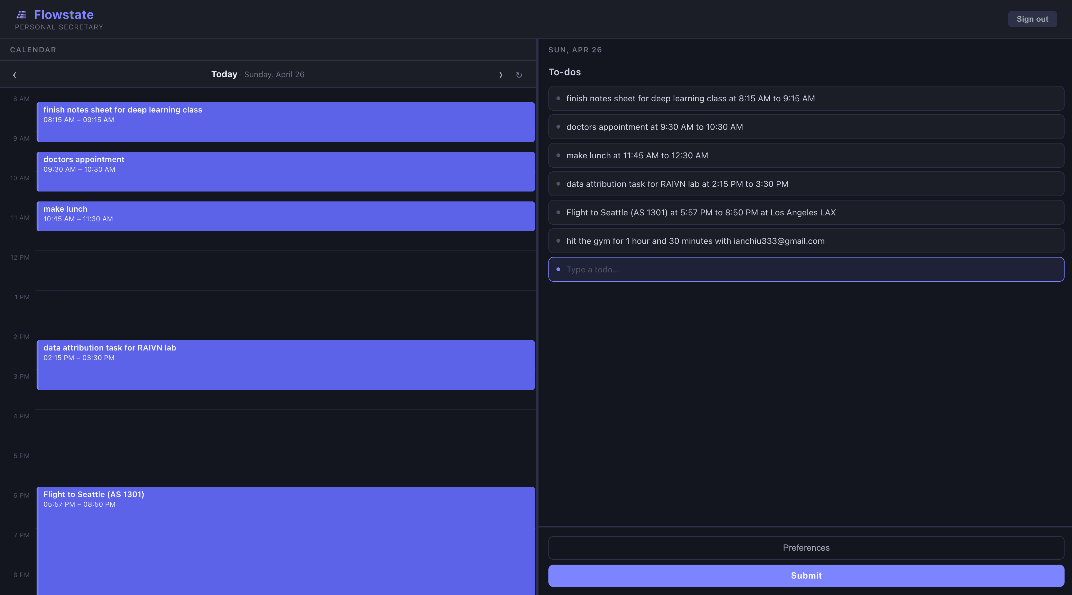 Flowstate Calendar